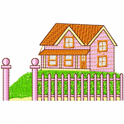 Houses Bulding Embroidery Design 10
